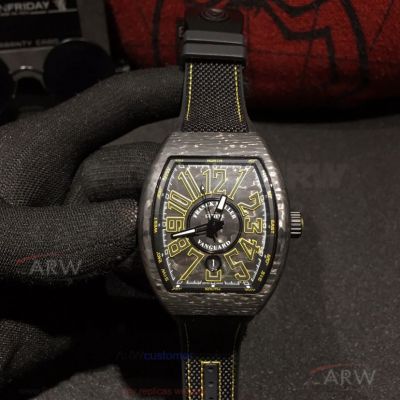 Swiss Replica Franck Muller Vanguard Carbon Krypton V45 Rubber Strap Automatic Watch
